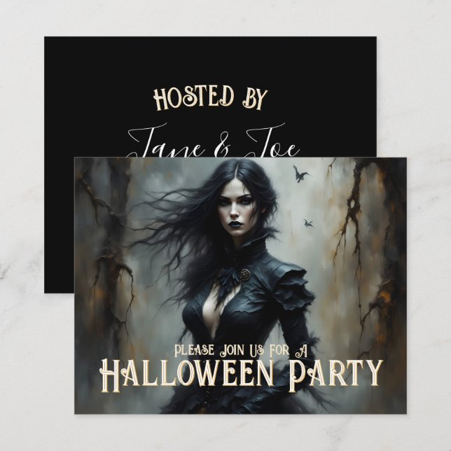 Gothic Halloween Night of Mystery Invitation (Front/Back)