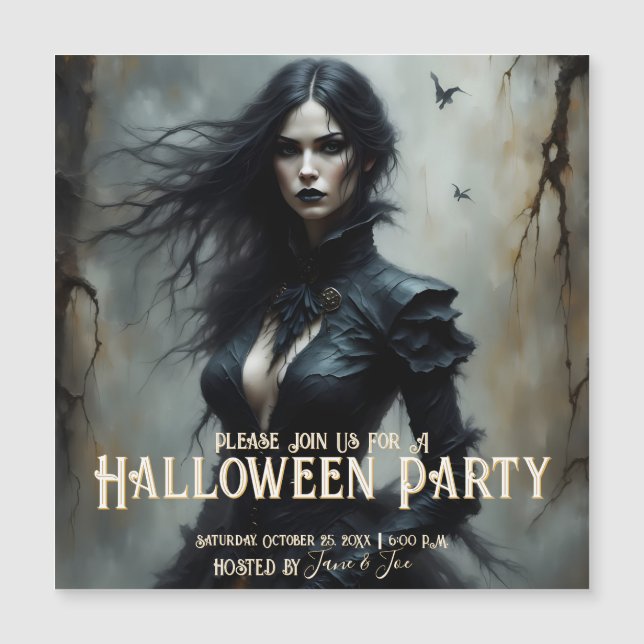 Gothic Halloween Night of Mystery Invitation (Front)