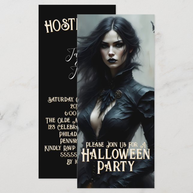 Gothic Halloween Night of Mystery Invitation (Front/Back)