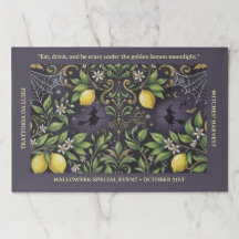 Gothic Halloween Paper Placemat Botanical Lemon