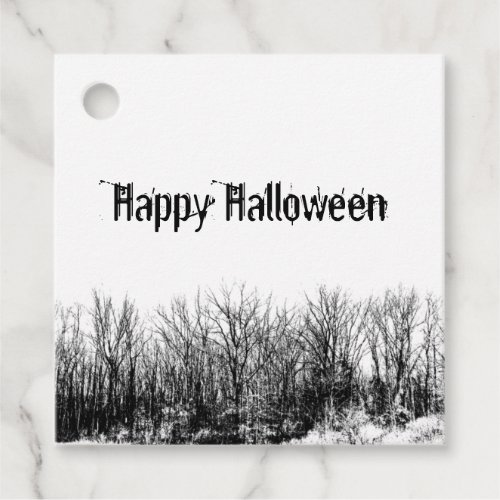 Gothic Halloween Party Black White  Favor Tags