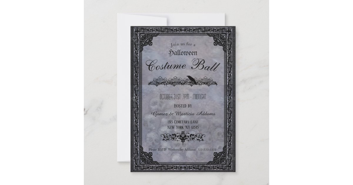 Gothic Halloween Party Invitation | Zazzle
