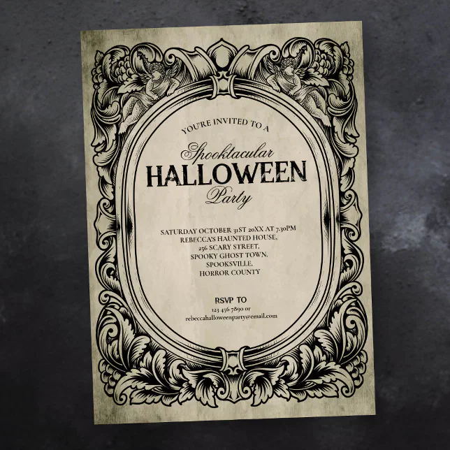Gothic Halloween Party Invitation | Zazzle