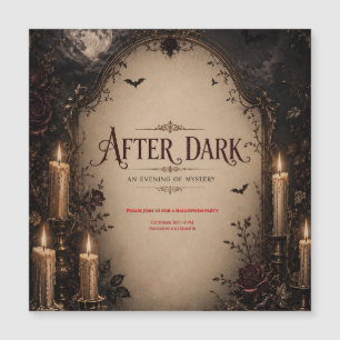 Gothic Halloween Party Invitation, Dark Candleligh
