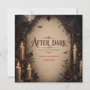Gothic Halloween Party Invitation, Dark Candleligh Invitation