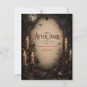 Gothic Halloween Party Invitation, Dark Candleligh RSVP Card