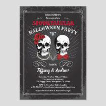 Gothic halloween party invite. Black red white Invitation