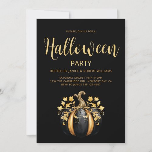 Gothic Halloween Party Pumpkin Invitation
