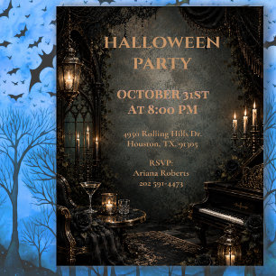 Gothic Halloween Party Soirée Design Invitation