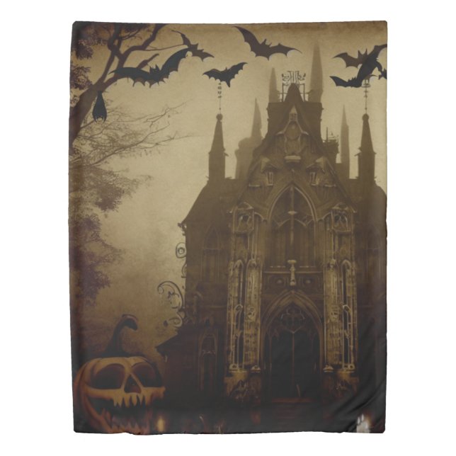 Gothic/Halloween/pumpkin/bat Duvet Cover (Front)