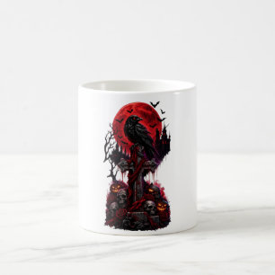 Gothic Halloween Raven Haunted Graveyard Pumpkin  Coffee Mug