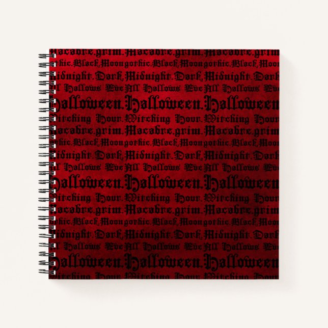 Gothic Halloween Red & Black Notebook (Front)