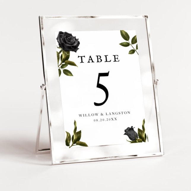 Gothic Halloween Rose Wedding Table Number (Creator Uploaded)