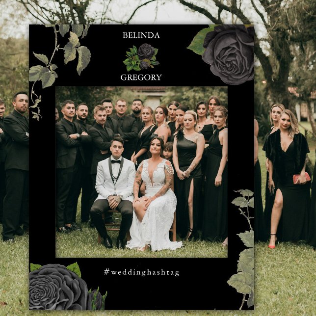 Gothic Halloween Roses Wedding Photo Prop Frame Foam Board (Gothic Halloween Roses Wedding Photo Prop Frame Foam Board)