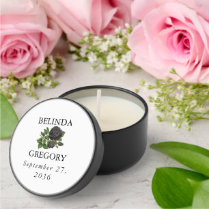 Gothic Halloween Roses White Wedding Mini Candle Favors