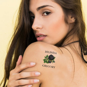 Gothic Halloween Roses White Wedding Temporary Tattoos