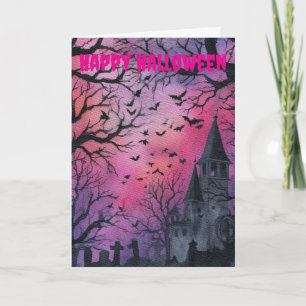 Gothic Halloween Scene Holiday Card
