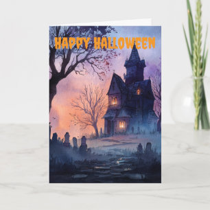 Gothic Halloween Scene Holiday Card