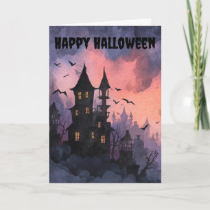 Gothic Halloween Scene Holiday Card
