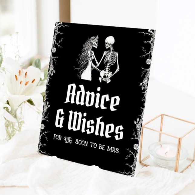 Gothic Halloween Skeleton Advice and Wishes Sign   (Creator Uploaded)