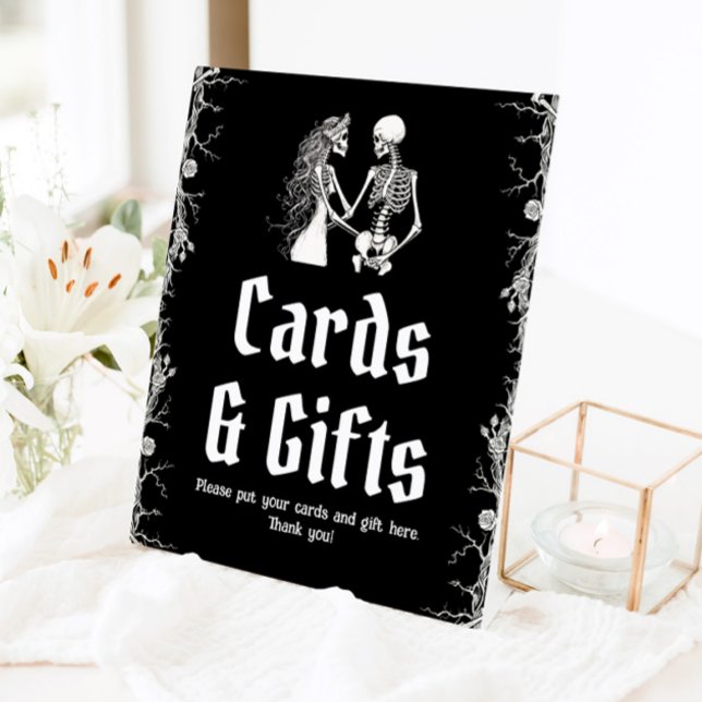 Gothic Halloween Skeleton Cards and Gifts Sign (Creator Uploaded)