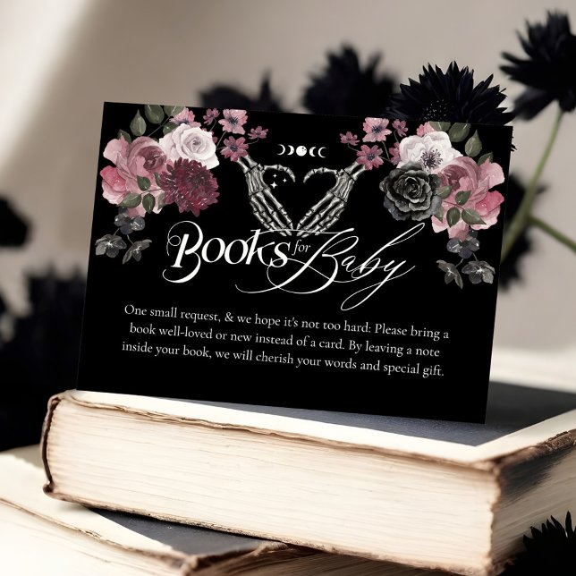 Gothic Halloween Skeleton Hands Books for Baby Enclosure Card (Gothic Halloween Skeleton Hands Books for Baby Enclosure Card (Front))