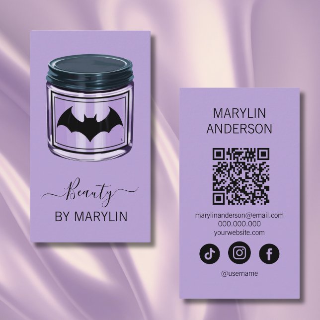 Gothic Halloween Skincare QR Code Scannable Business Card (Creator Uploaded)