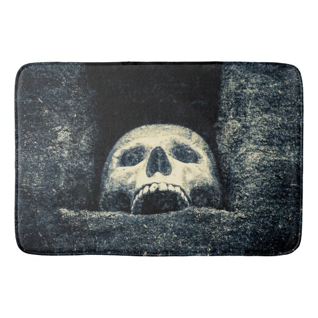 Gothic Halloween Skull Bathroom Mat (Front)