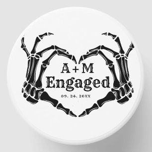 Gothic Halloween Skull Hand Heart Black engagement Mini Candle Favors
