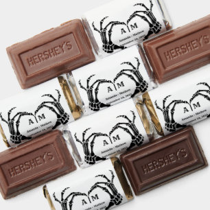 Gothic Halloween Skull Hand Heart Black Wedding Hershey's Miniatures