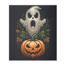 Gothic Halloween Skull Pumpkin