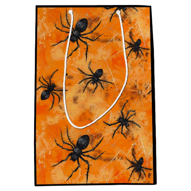 Gothic Halloween Spiders Spooky Season Medium Gift Bag (Front)