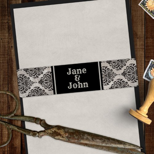 Gothic Halloween Spirit Board Wedding or Shower In Invitation Belly Band