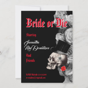 Gothic Halloween style bachelorette party Invitation