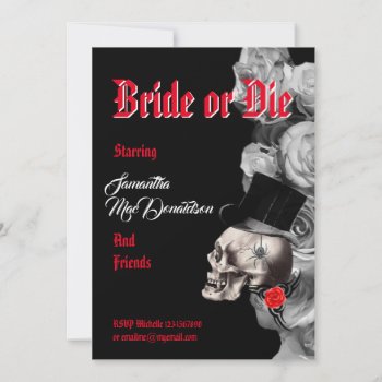 Gothic Halloween Style Bachelorette Party Invitation by personalized_wedding at Zazzle