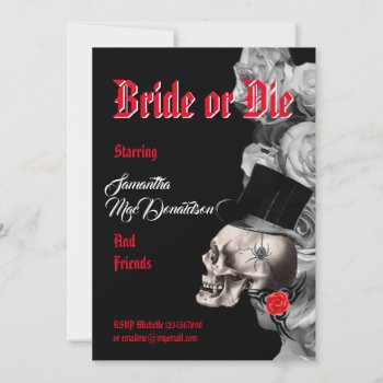 Gothic Halloween Style Bachelorette Party Invitation by personalized_wedding at Zazzle