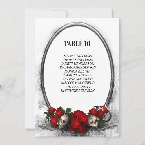 Gothic halloween Table Number
