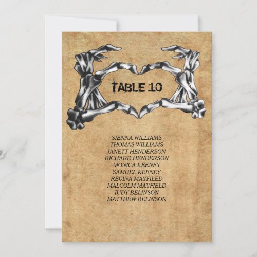 Gothic halloween Table Number Seating Chart