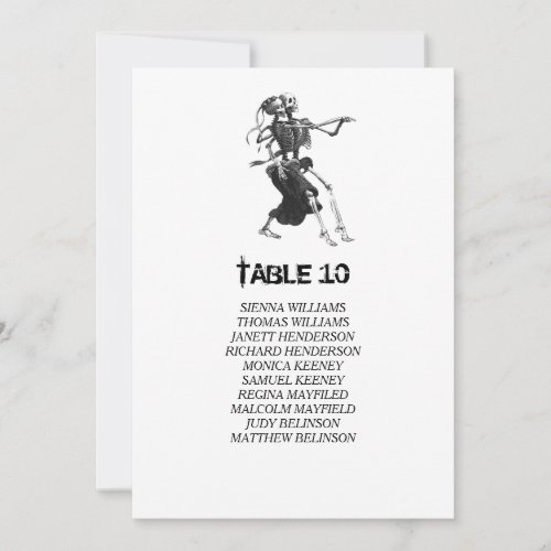 Gothic halloween Table Number Seating Chart