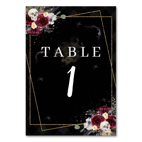 Gothic Halloween Table Numbers 