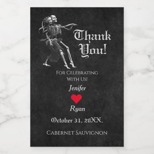 Gothic halloween Thank you Wine Bottle Label