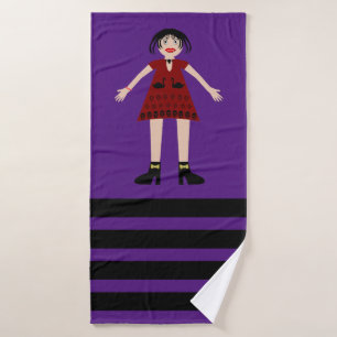 Gothic Halloween Vampire Lady Bath Towel