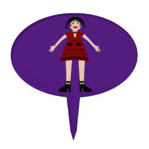 Gothic Halloween Vampire Lady Cake Topper