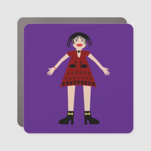 Gothic Halloween Vampire Lady Car Magnet