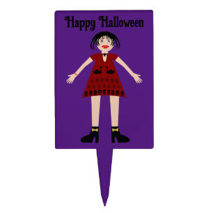 Gothic Halloween Vampire Lady Custom Cake Topper