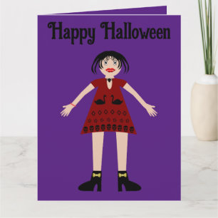 Gothic Halloween Vampire Lady Custom Card
