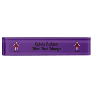 Gothic Halloween Vampire Lady Custom Desk Name Plate