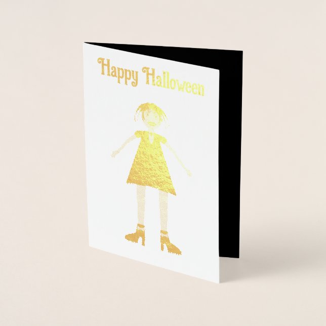 Gothic Halloween Vampire Lady Custom Foil Card (Front)