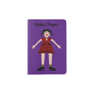 Gothic Halloween Vampire Lady Custom Name Passport Holder