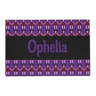 Gothic Halloween Vampire Lady Custom Name Placemat